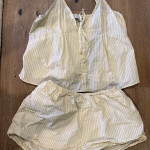 Deiji Studios - Placket Short Set - Butter Stripe S